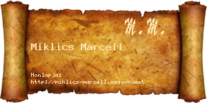 Miklics Marcell névjegykártya